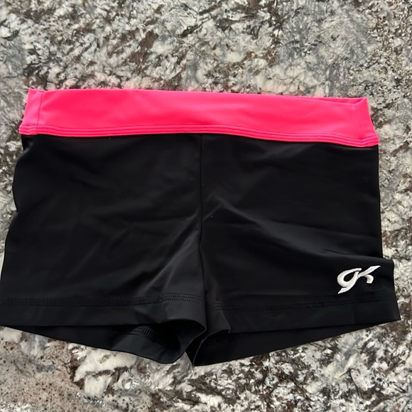 GK gymnastics booty shorts AM medium black coral pink - Picture 1 of 6